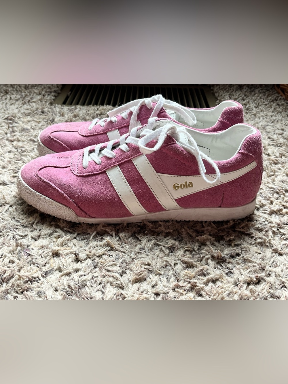 Gola Harrier Dusty Pink Suede Sneakers Size 9